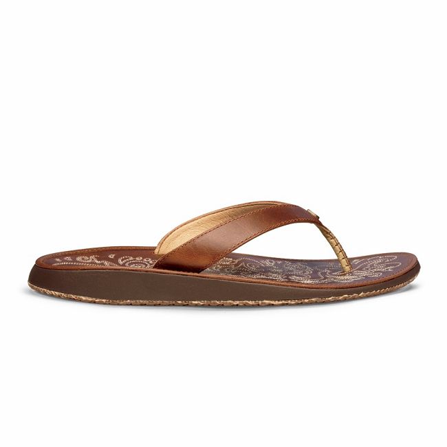 Sandalias Olukai Paniolo - Chanclas Mujer Cafes 20167-908